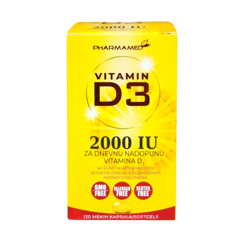 Pharmamed Vitamin D3 2000IU 120 mekih kapsula