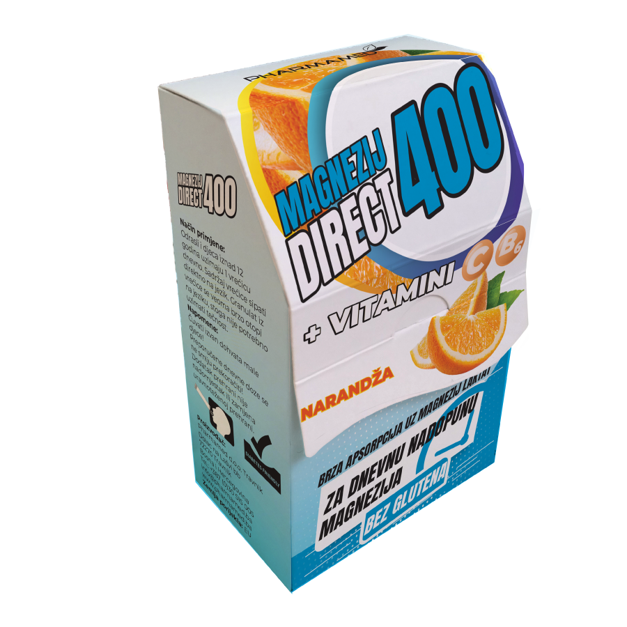 Magnezij 400 DIRECT narandža 20 vrećica