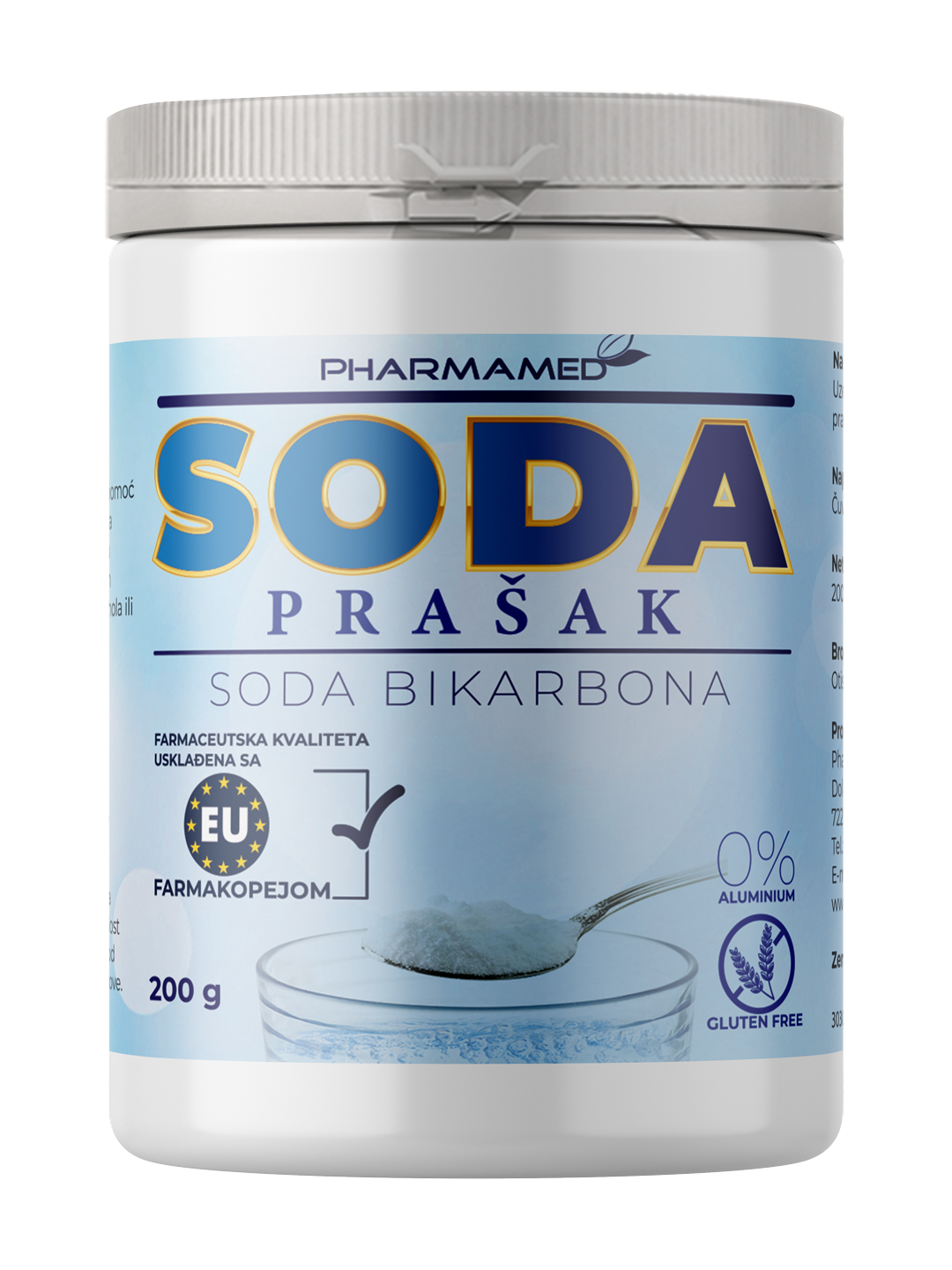Pharmamed  Soda prašak 200g Soda Bikarbona-natrijum bikarbonat