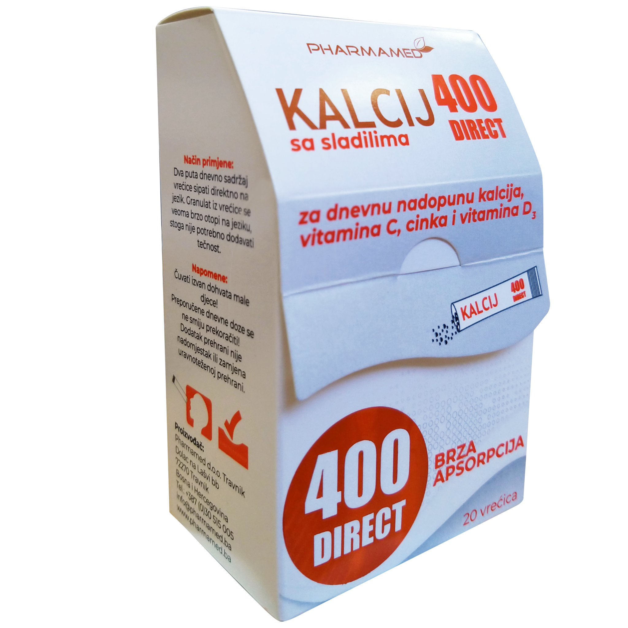 Pharmamed Kalcij 400 DIRECT vrećice a20