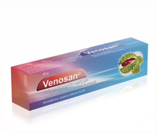 Bosnalijek VENOSAN, gel, (100i.j., 10 mg, 10 mg)/g heparin natrij + escin + esencijalni fosfolipidi - Bezreceptni lijek