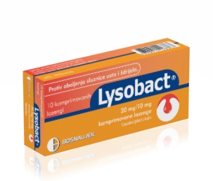 Bosnalijek LYSOBACT, komprimovane lozenge, 20 mg + 10 mg a10  lizozim + piridoksin -- Bezreceptni lijek
