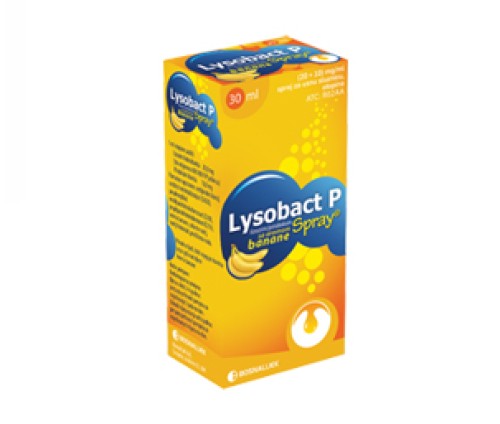 Bosnalijek LYSOBACT P SPRAY s aromom banane, sprej za usnu sluznicu 30 ml lizozim + piridoksin -- Bezreceptni lijek