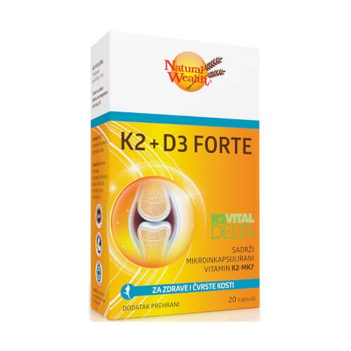 Natural Wealth K2 + D3 Forte 20 kapsula