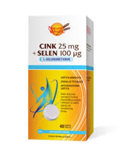 Natural Wealth® Cink 25mg plus Selen 100 mikrograma šumeće tablete a40