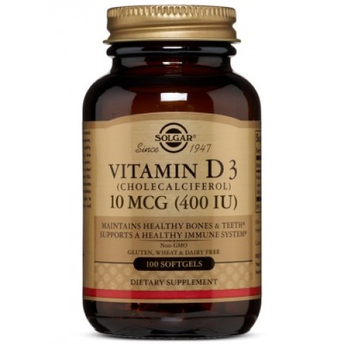 SOLGAR Vitamin D3 400 IU (10 µg) cps. A100