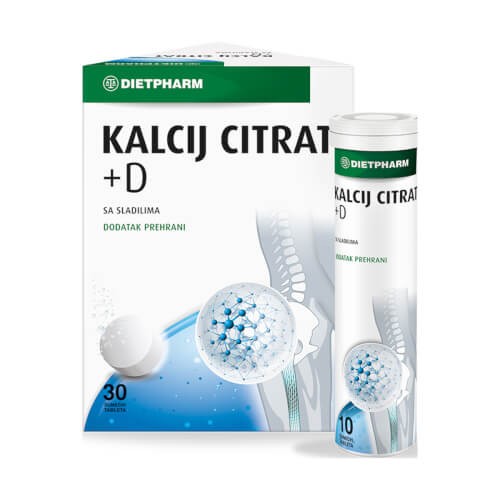 Dietpharm Kalcij citrat plus D3 šumeće tablete 30 šumećih tableta