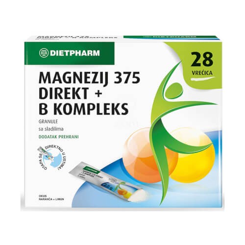 Dietpharm Magnezij 375 DIREKT + B kompleks 28 vrećica