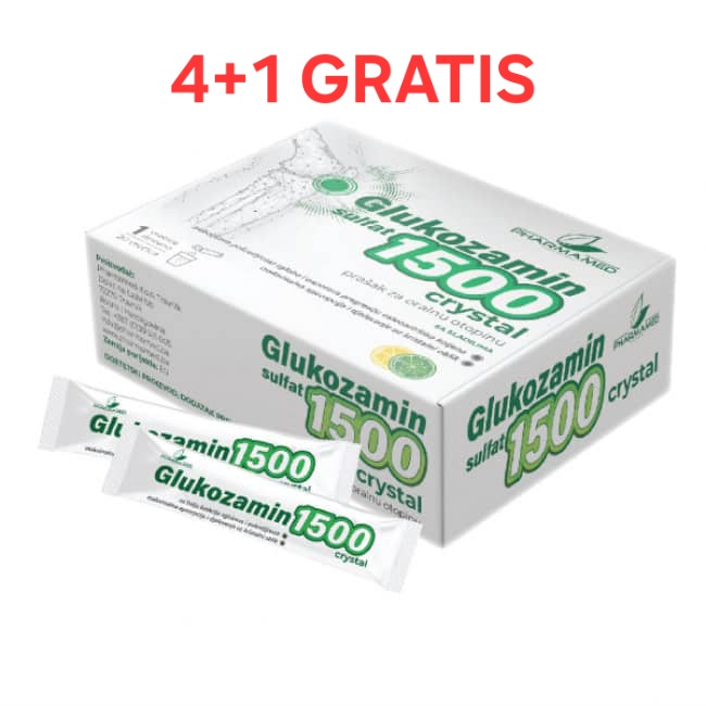 Pharmamed Glukozamin sulfat 1500 mg crystal prašak za oralnu otopinu a20   4+1 GRATIS