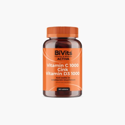 BiVits Vitamin C 1000 + Cink + Vitamin D3 tbl A60