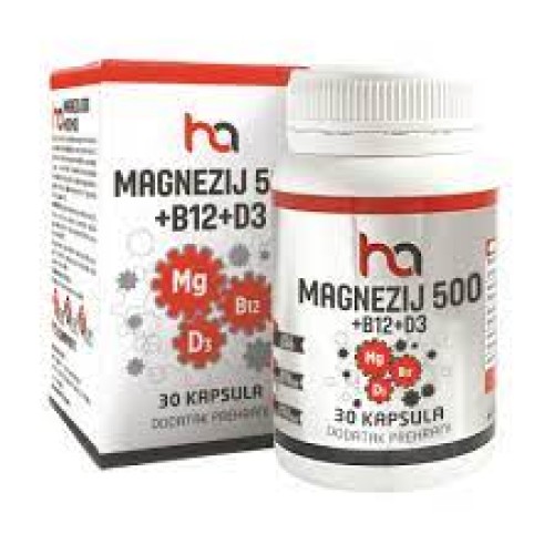 HA Company Magnezij 500 + B12 +D3 30 kapsula